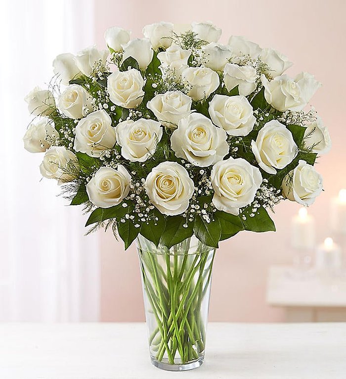 Ultimate Elegance &trade;Premium Long Stem White Roses