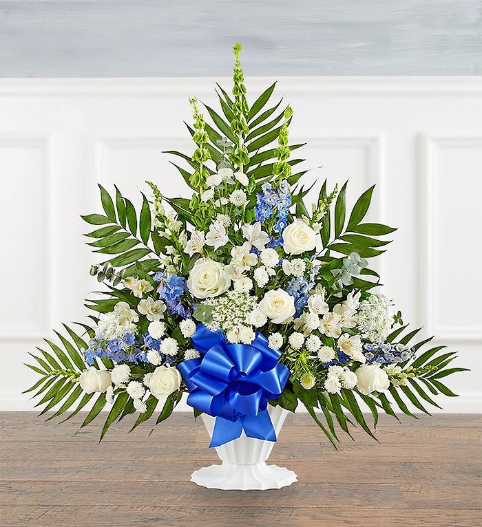 Tranquility Floor Basket&trade; - Blue &amp; White