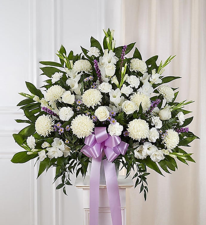 Heartfelt Sympathies Lavender &amp; White Standing Basket