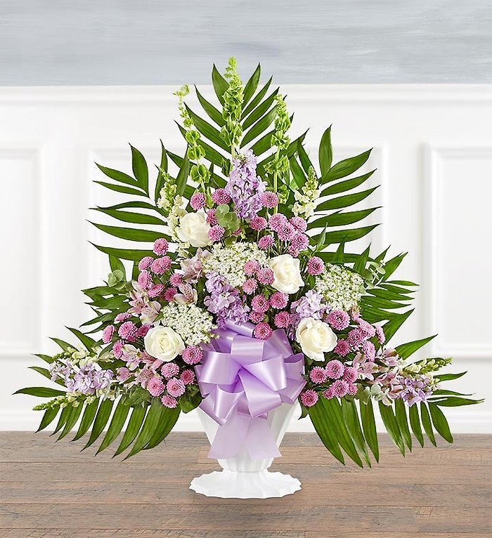 Tranquility Floor Basket&trade; - Lavender &amp; White