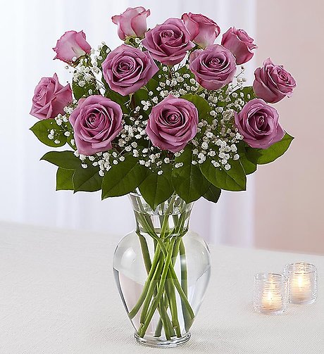 Rose Elegance&trade; Premium Long Stem Lavender Roses