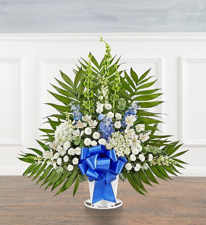 Tranquility Floor Basket&trade; - Blue &amp; White