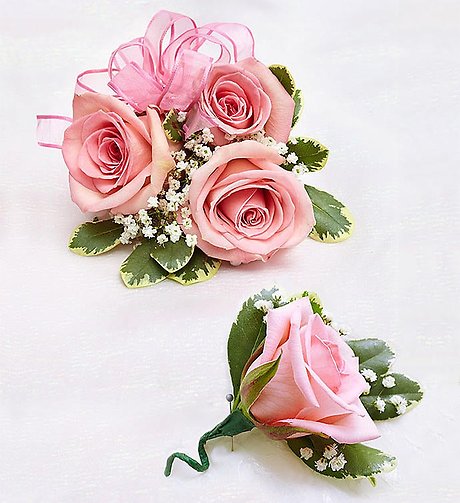 Pink Rose Corsage &amp; Boutonni&egrave;re