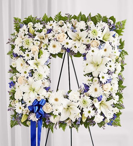 Sentimental Solace Wreath&trade; - Blue &amp; White