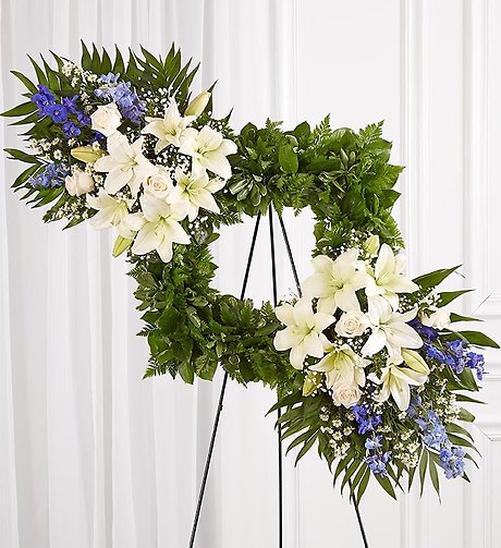 Cherished Remembrance&trade; Wreath - Blue &amp; White