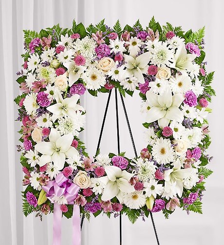 Sentimental Solace Wreath&trade; - Lavender &amp; White